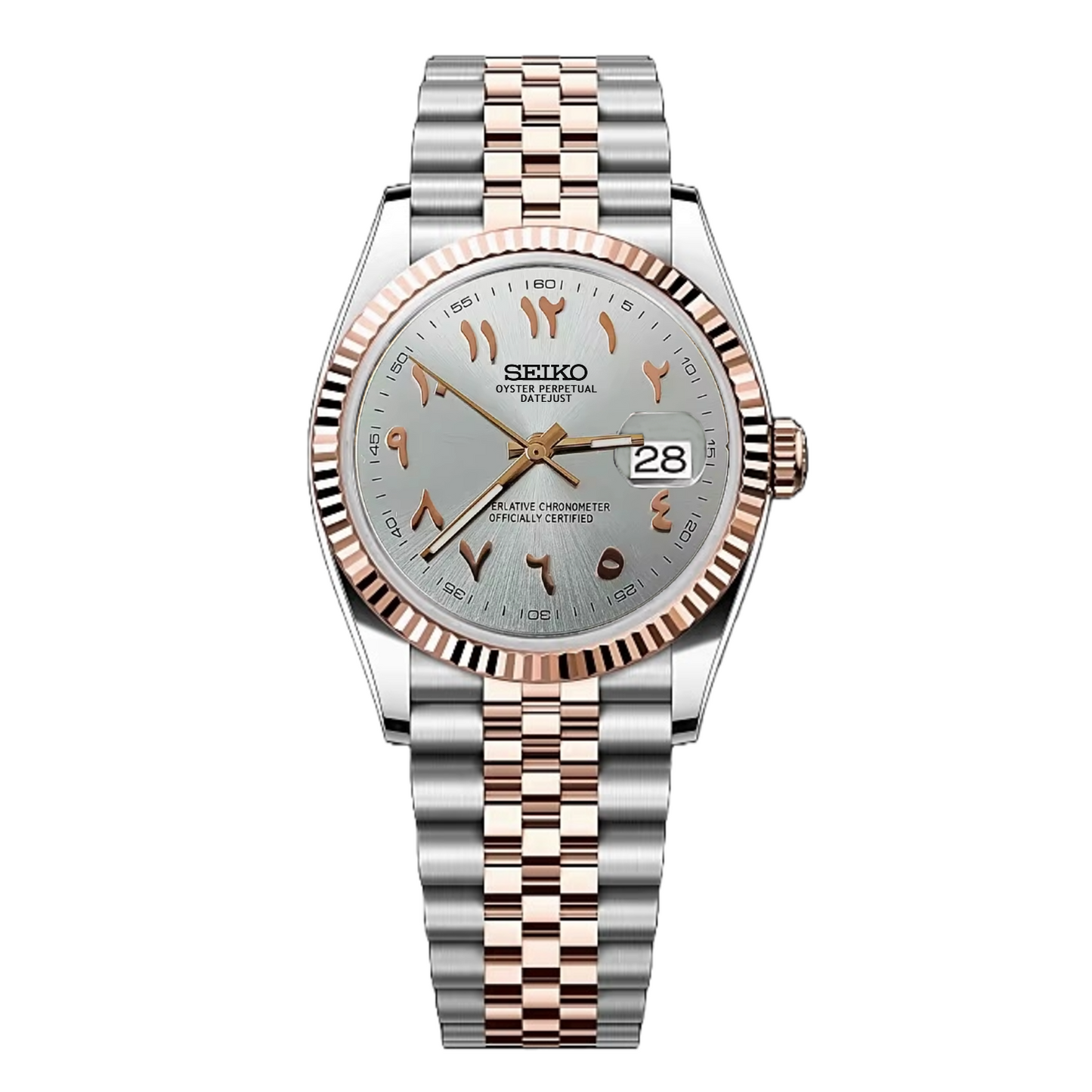 36MM Two Tone White Seiko Mod